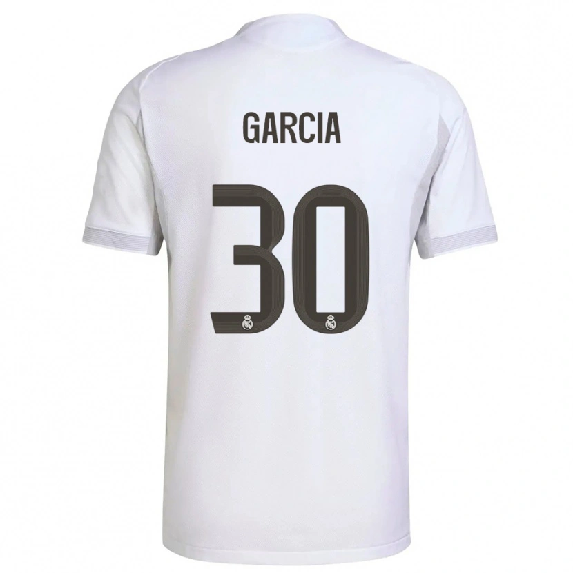Danxen Kvinder Gonzalo García #30 Hvid Gul Hjemmebane Spillertrøjer 2025/26 Trøje T-Shirt