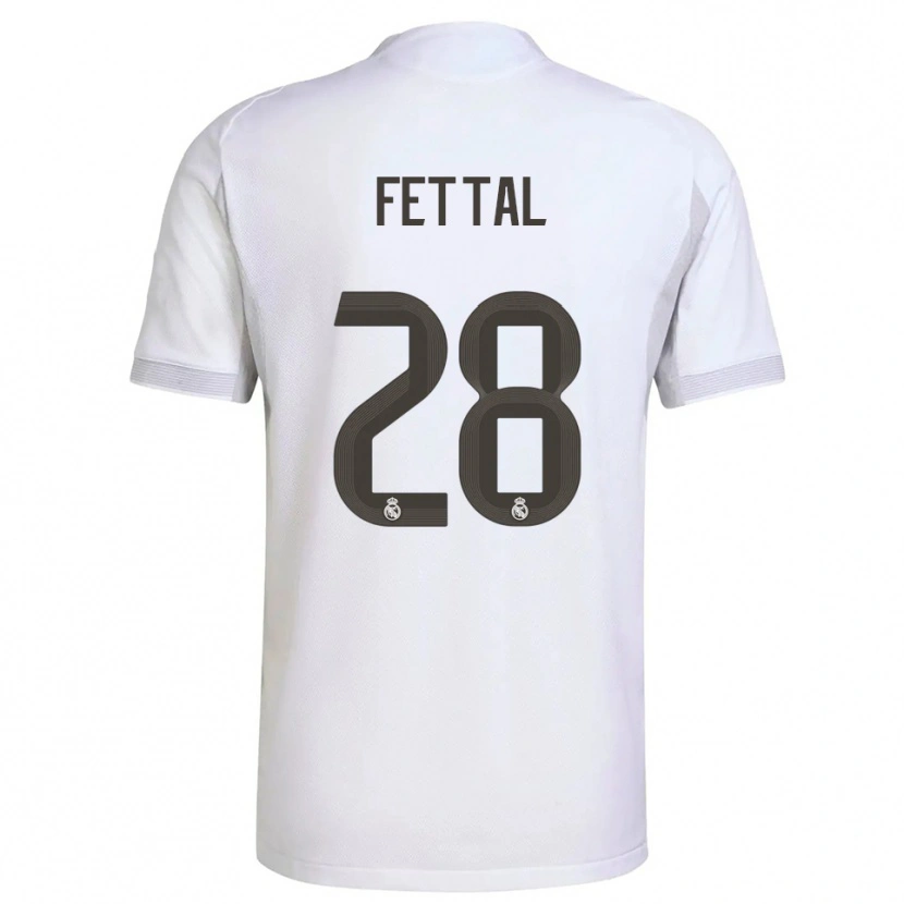 Danxen Kvinder Rachad Fettal #28 Hvid Gul Hjemmebane Spillertrøjer 2025/26 Trøje T-Shirt