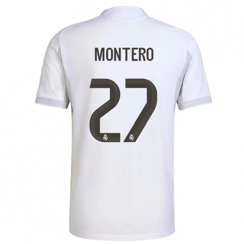 Danxen Kvinder Pablo Montero #27 Hvid Gul Hjemmebane Spillertrøjer 2025/26 Trøje T-Shirt