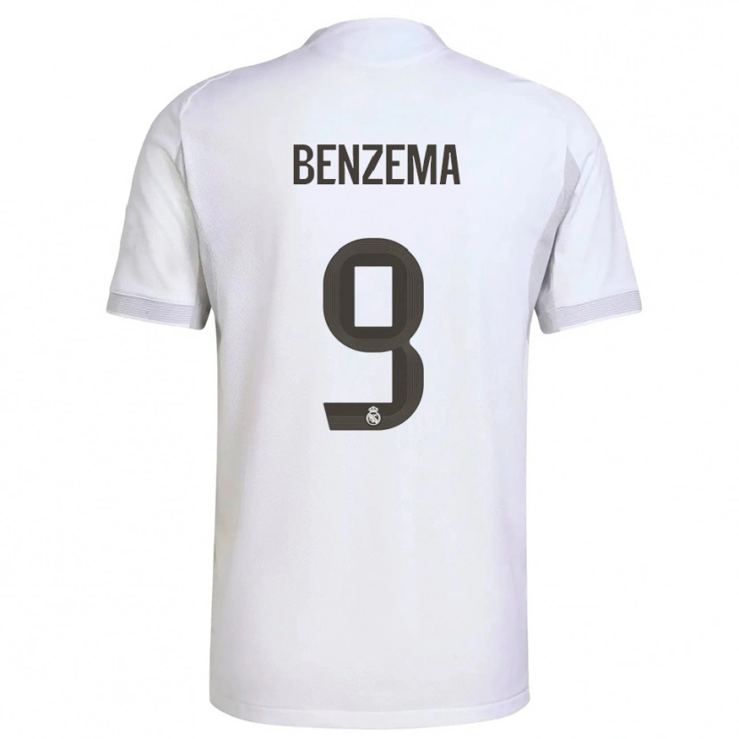Danxen Kvinder Karim Benzema #9 Hvid Gul Hjemmebane Spillertrøjer 2025/26 Trøje T-Shirt