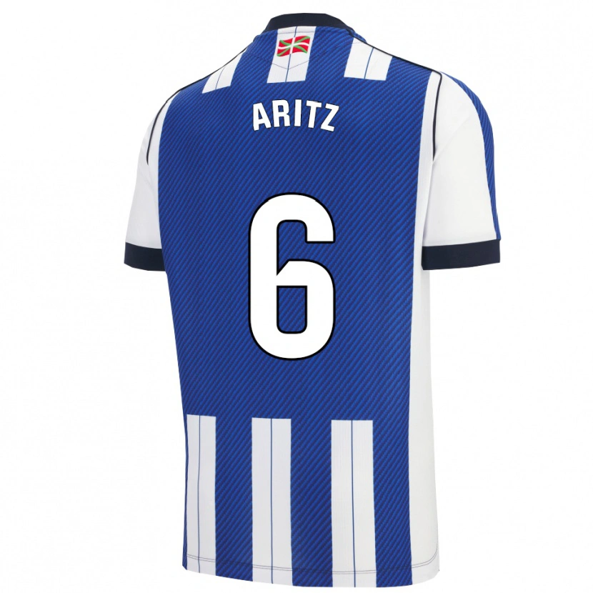 Danxen Kvinder Aritz Elustondo #6 Blå Hvid Hjemmebane Spillertrøjer 2025/26 Trøje T-Shirt