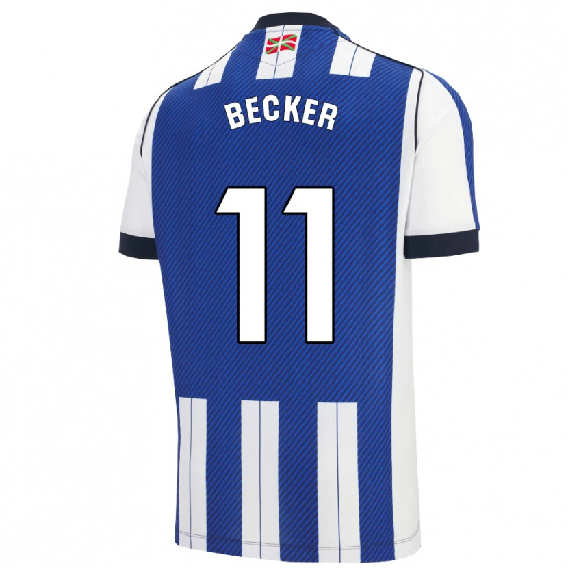 Danxen Kvinder Sheraldo Becker #11 Blå Hvid Hjemmebane Spillertrøjer 2025/26 Trøje T-Shirt