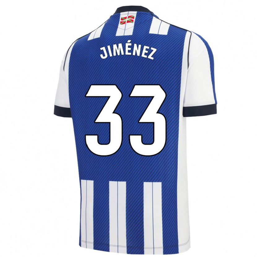 Danxen Kvinder Javier Jiménez #33 Blå Hvid Hjemmebane Spillertrøjer 2025/26 Trøje T-Shirt