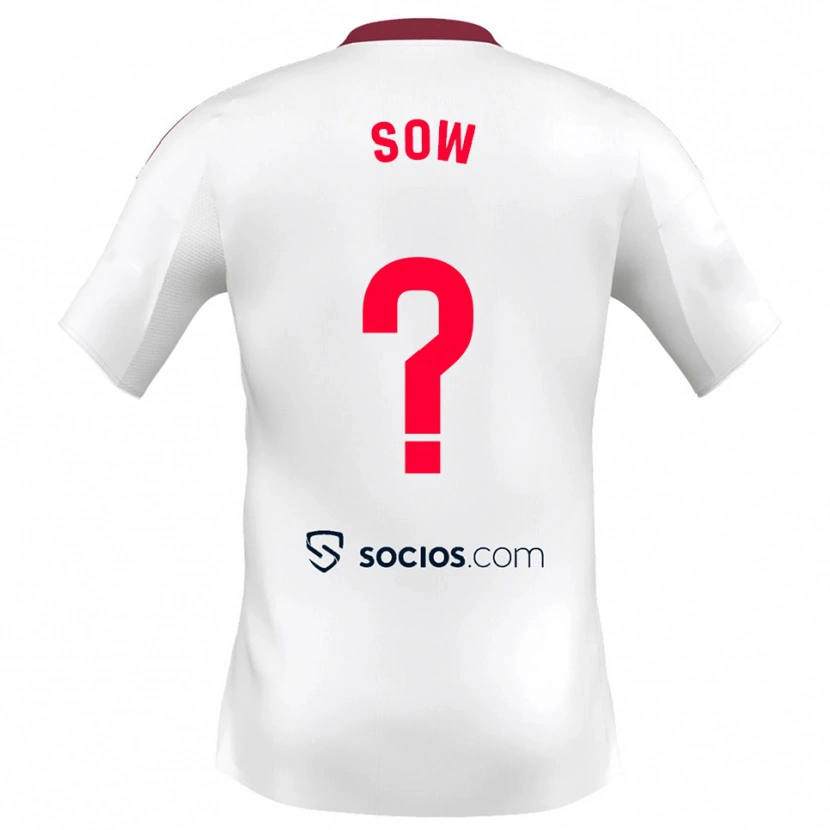 Danxen Kvinder Bakary Sow #0 Hvid Rød Hjemmebane Spillertrøjer 2025/26 Trøje T-Shirt