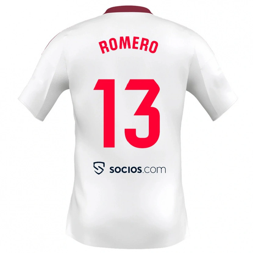 Danxen Kvinder Rafael Romero #13 Hvid Rød Hjemmebane Spillertrøjer 2025/26 Trøje T-Shirt