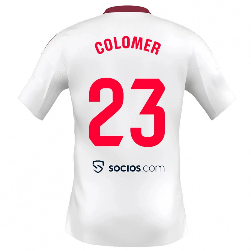 Danxen Kvinder Carlos Colomer #23 Hvid Rød Hjemmebane Spillertrøjer 2025/26 Trøje T-Shirt