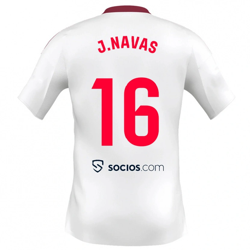 Danxen Kvinder Jesus Navas #16 Hvid Rød Hjemmebane Spillertrøjer 2025/26 Trøje T-Shirt