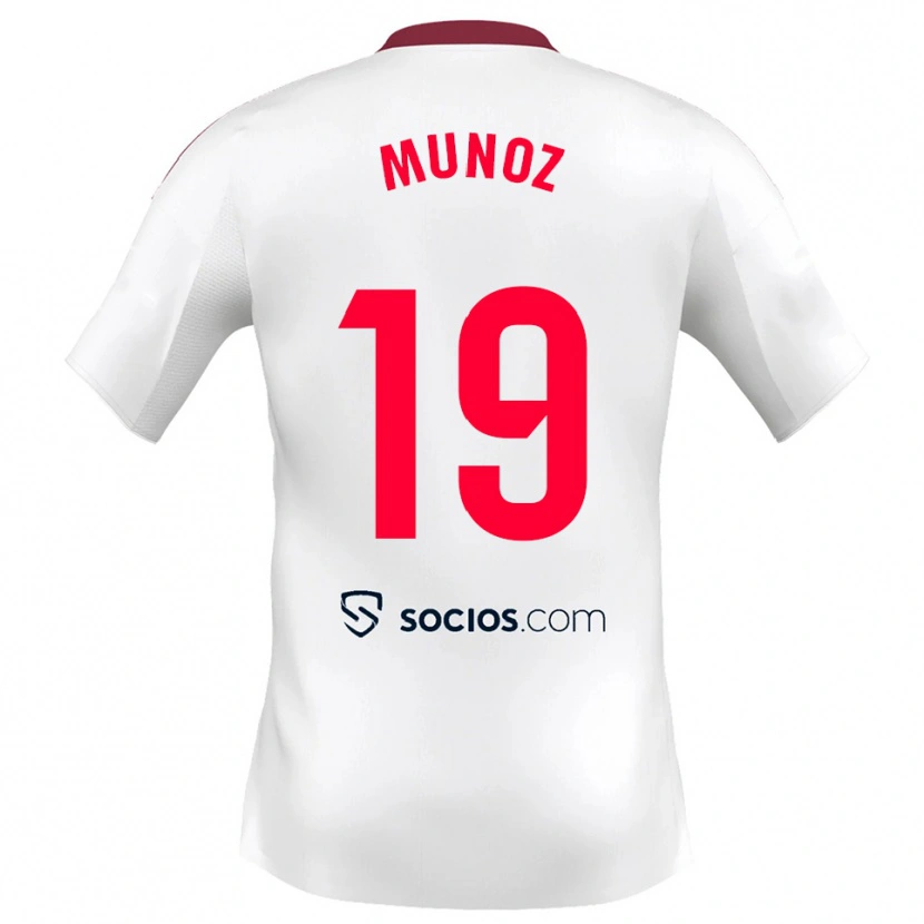 Danxen Kvinder Iker Muñoz #19 Hvid Rød Hjemmebane Spillertrøjer 2025/26 Trøje T-Shirt