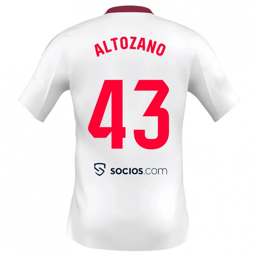Danxen Kvinder Edu Altozano #43 Hvid Rød Hjemmebane Spillertrøjer 2025/26 Trøje T-Shirt