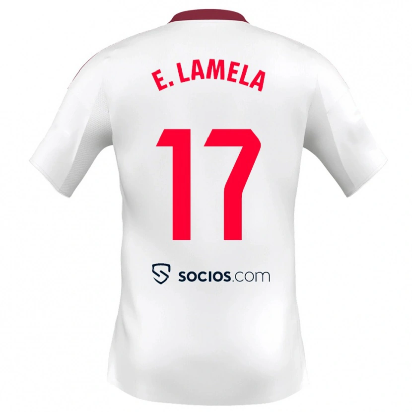 Danxen Kvinder Erik Lamela #17 Hvid Rød Hjemmebane Spillertrøjer 2025/26 Trøje T-Shirt