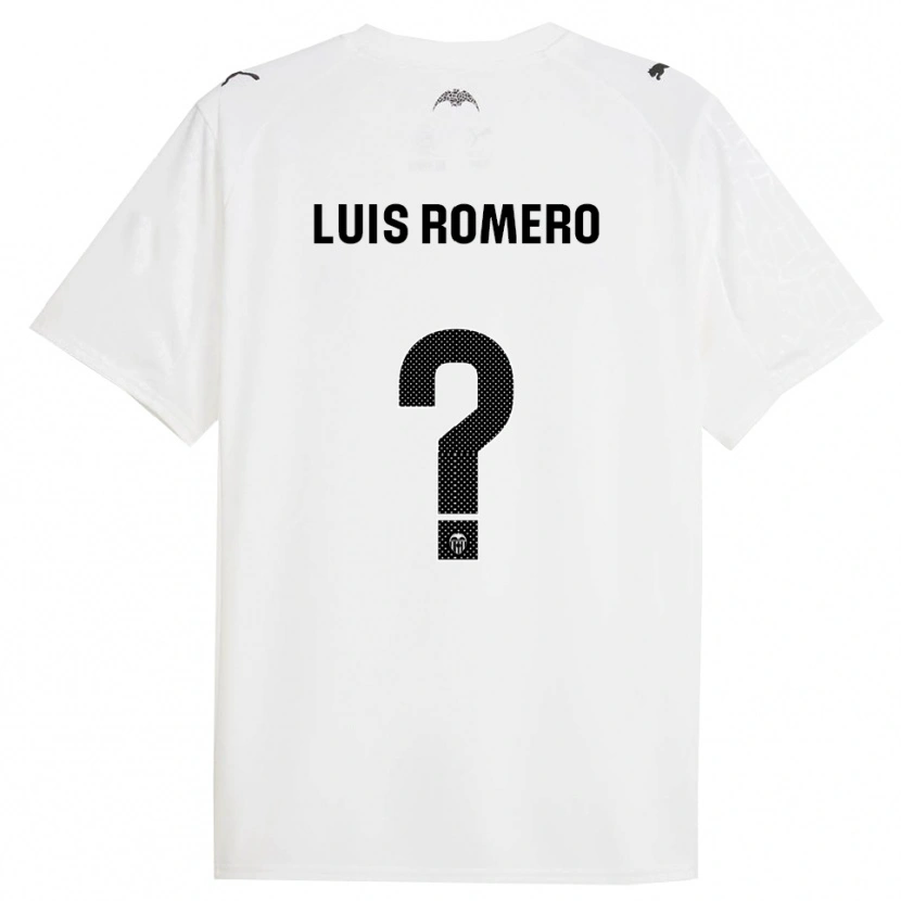 Danxen Kvinder Luis Romero #0 Hvid Sort Hjemmebane Spillertrøjer 2025/26 Trøje T-Shirt