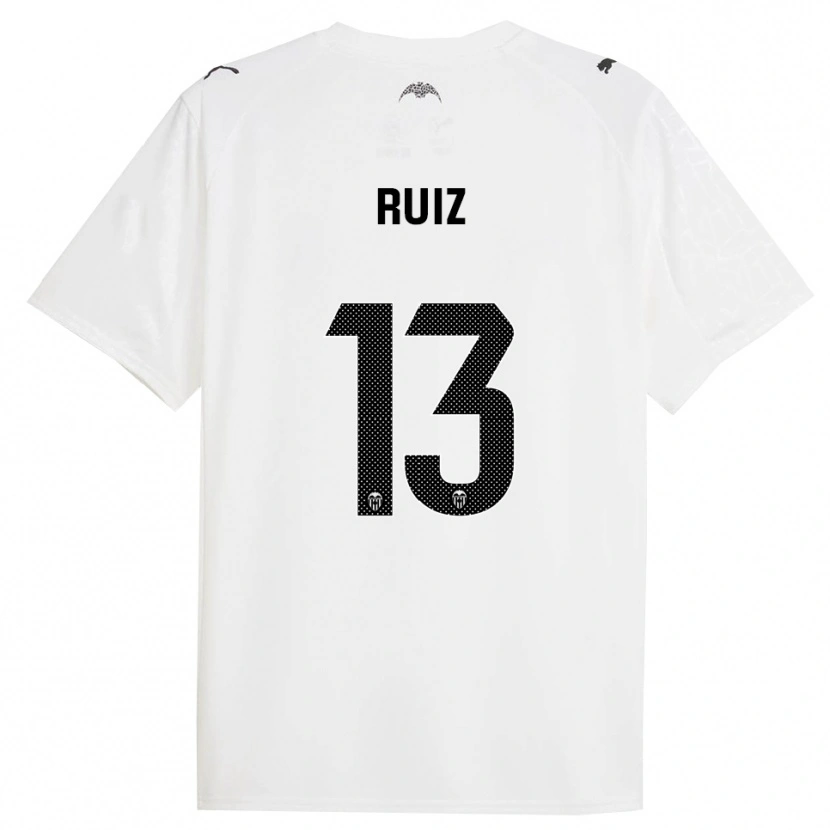 Danxen Kvinder Nil Ruiz #13 Hvid Sort Hjemmebane Spillertrøjer 2025/26 Trøje T-Shirt