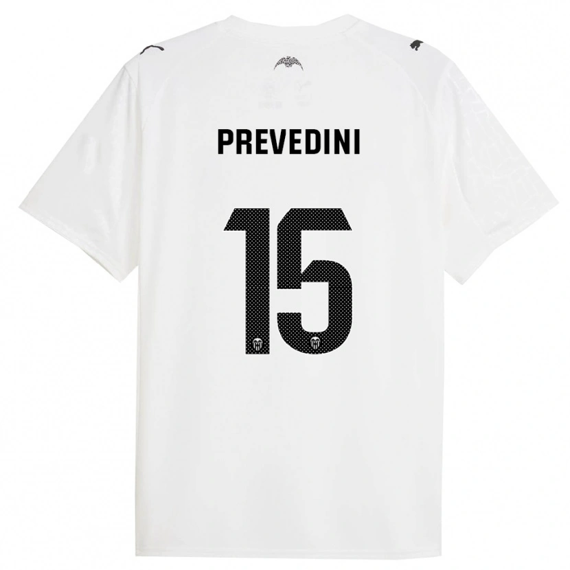 Danxen Kvinder Mateo Prevedini #15 Hvid Sort Hjemmebane Spillertrøjer 2025/26 Trøje T-Shirt