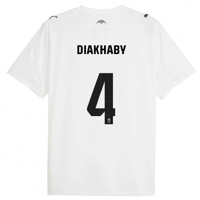 Danxen Kvinder Mouctar Diakhaby #4 Hvid Sort Hjemmebane Spillertrøjer 2025/26 Trøje T-Shirt