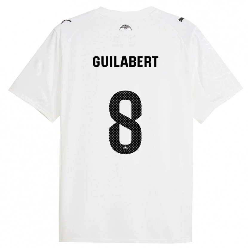 Danxen Kvinder Mario Guilabert #8 Hvid Sort Hjemmebane Spillertrøjer 2025/26 Trøje T-Shirt