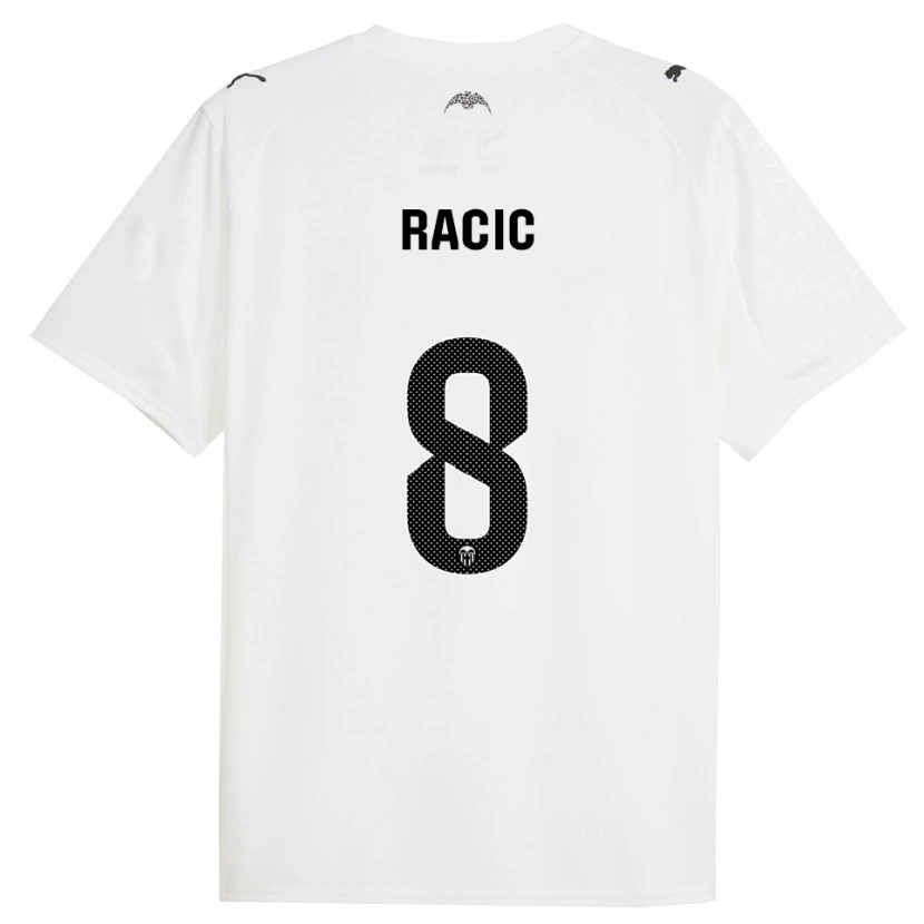 Danxen Kvinder Uros Racic #8 Hvid Sort Hjemmebane Spillertrøjer 2025/26 Trøje T-Shirt