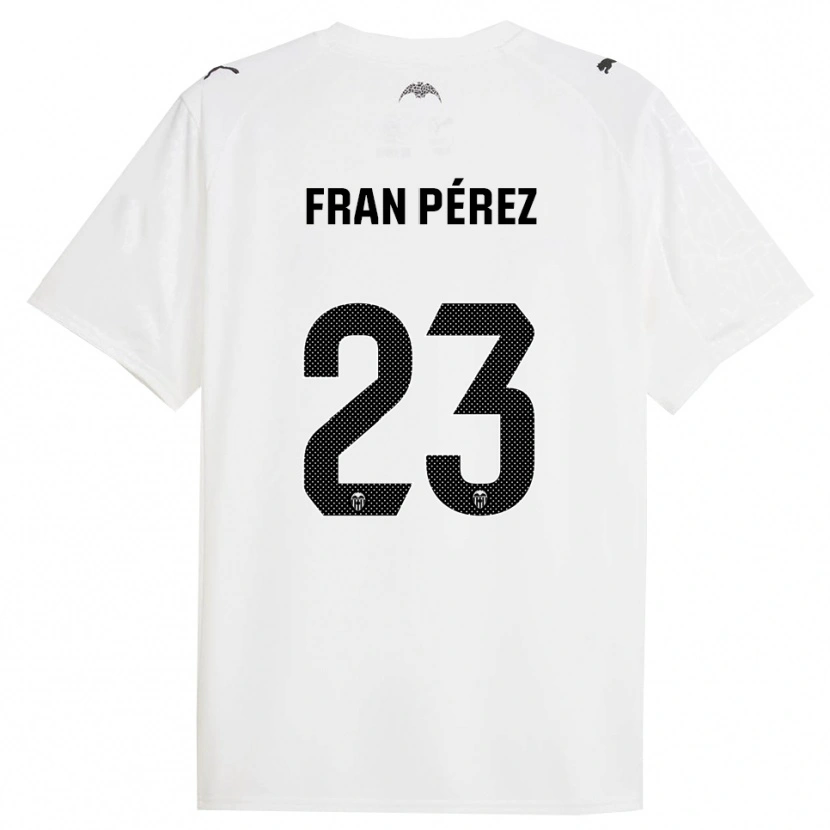 Danxen Kvinder Fran Pérez #23 Hvid Sort Hjemmebane Spillertrøjer 2025/26 Trøje T-Shirt