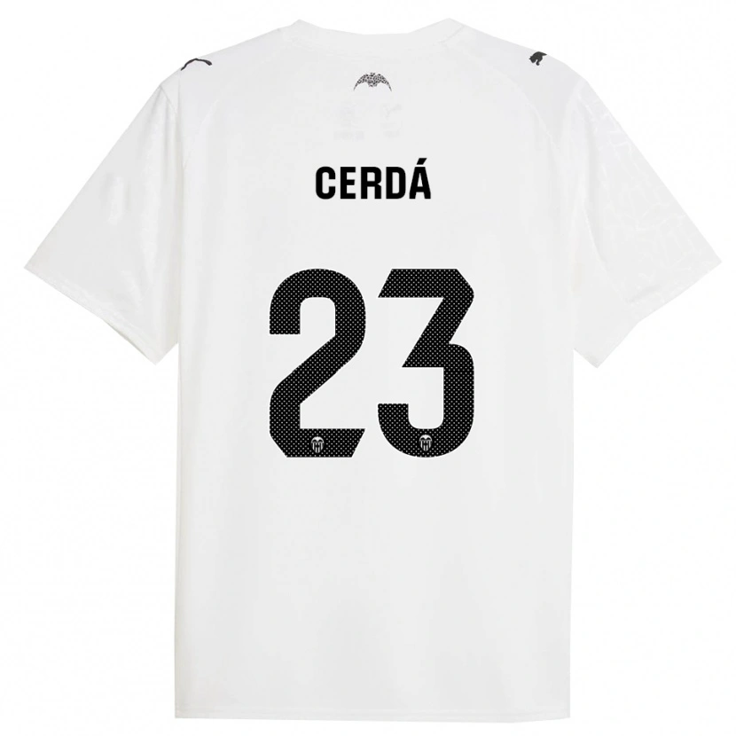 Danxen Kvinder Alex Cerdá #23 Hvid Sort Hjemmebane Spillertrøjer 2025/26 Trøje T-Shirt