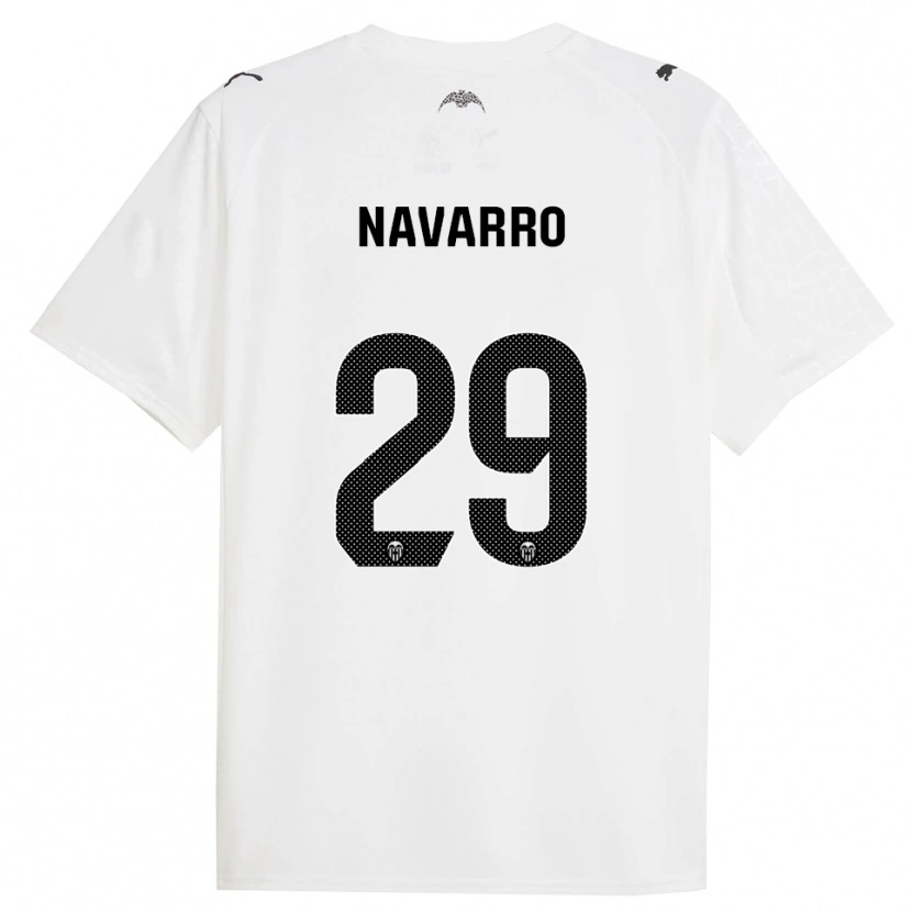 Danxen Kvinder Marcos Navarro #29 Hvid Sort Hjemmebane Spillertrøjer 2025/26 Trøje T-Shirt