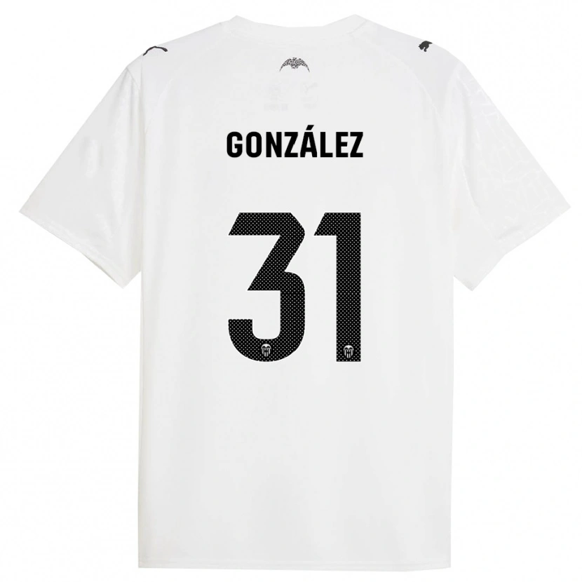 Danxen Kvinder Mario González #31 Hvid Sort Hjemmebane Spillertrøjer 2025/26 Trøje T-Shirt