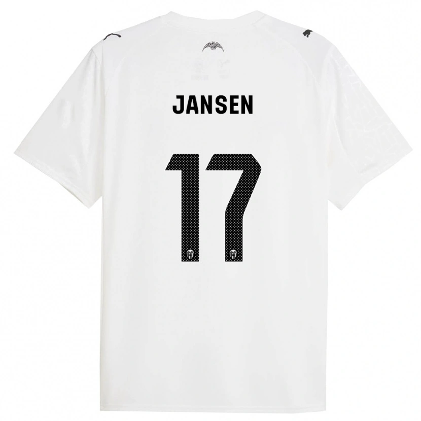 Danxen Kvinder Ellen Jansen #17 Hvid Sort Hjemmebane Spillertrøjer 2025/26 Trøje T-Shirt