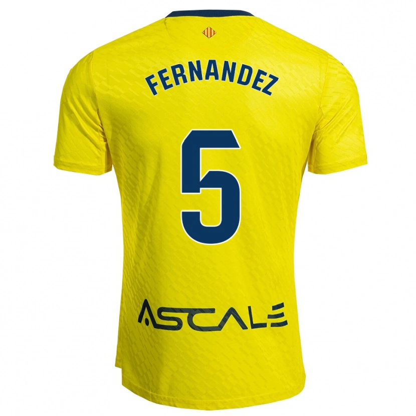 Danxen Kvinder Álvaro Fernández #5 Gul Navy Hjemmebane Spillertrøjer 2025/26 Trøje T-Shirt