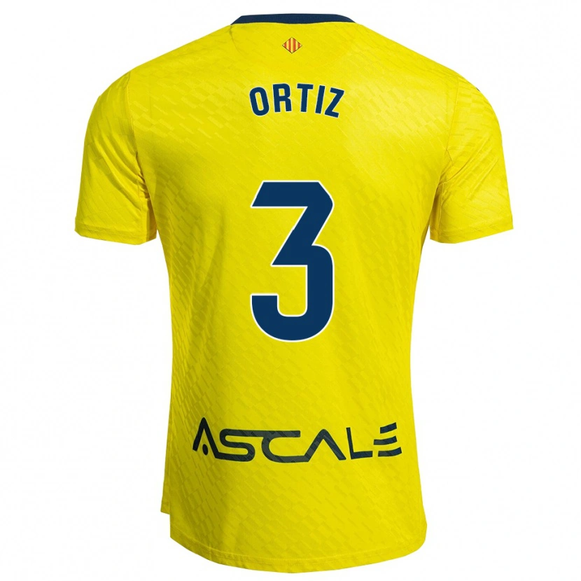 Danxen Kvinder Eneko Ortiz #3 Gul Navy Hjemmebane Spillertrøjer 2025/26 Trøje T-Shirt