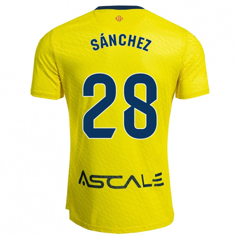 Danxen Kvinder Joel Sánchez #28 Gul Navy Hjemmebane Spillertrøjer 2025/26 Trøje T-Shirt