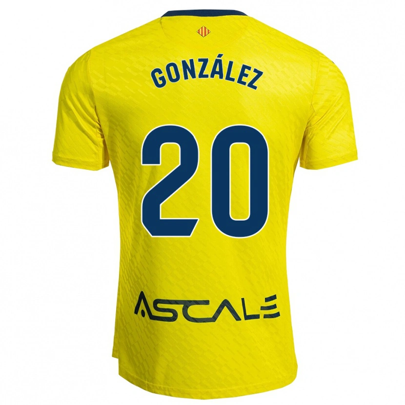 Danxen Kvinder Marcos González #20 Gul Navy Hjemmebane Spillertrøjer 2025/26 Trøje T-Shirt