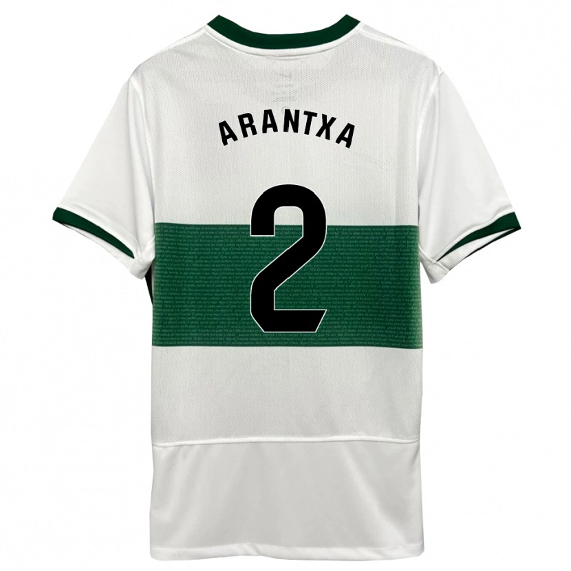 Danxen Kvinder Arantxa Perez Ochando #2 Hvid Grøn Hjemmebane Spillertrøjer 2025/26 Trøje T-Shirt