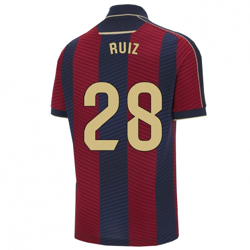 Danxen Kvinder Joan Ruiz #28 Rød Navy Hjemmebane Spillertrøjer 2025/26 Trøje T-Shirt