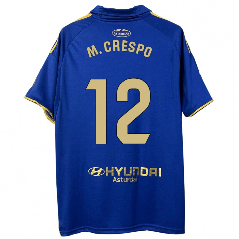 Danxen Kvinder Marina Crespo Iglesias #12 Blå Guld Hjemmebane Spillertrøjer 2025/26 Trøje T-Shirt