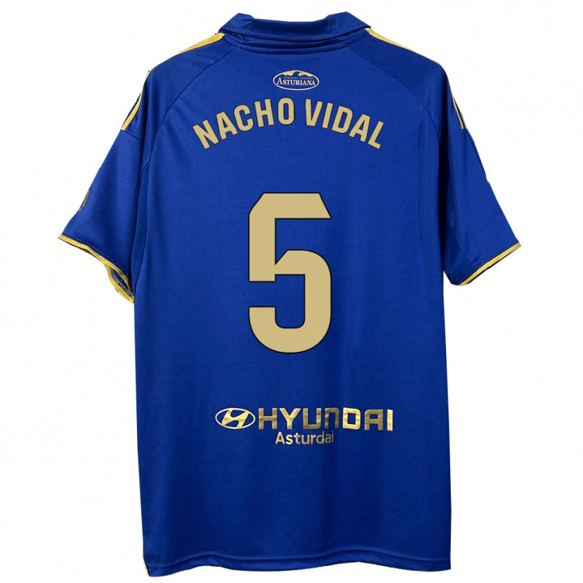 Danxen Kvinder Nacho Vidal #5 Blå Guld Hjemmebane Spillertrøjer 2025/26 Trøje T-Shirt
