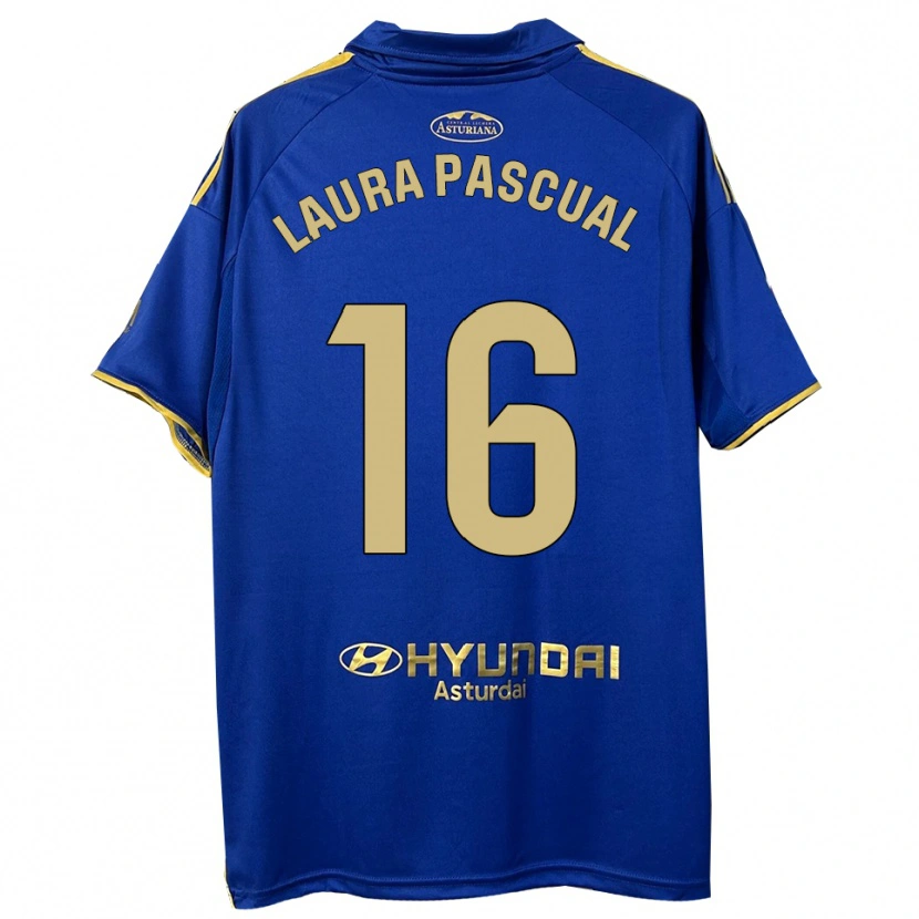 Danxen Kvinder Laura Pascual #16 Blå Guld Hjemmebane Spillertrøjer 2025/26 Trøje T-Shirt