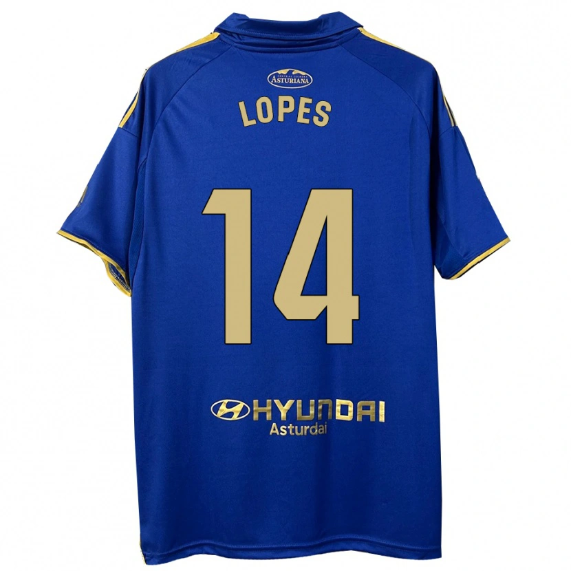 Danxen Kvinder Adrián Lopes #14 Blå Guld Hjemmebane Spillertrøjer 2025/26 Trøje T-Shirt
