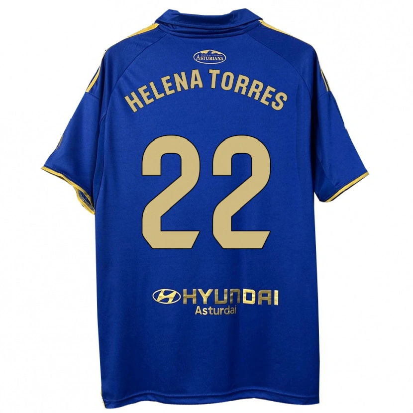 Danxen Kvinder Helena Torres Maiquez #22 Blå Guld Hjemmebane Spillertrøjer 2025/26 Trøje T-Shirt