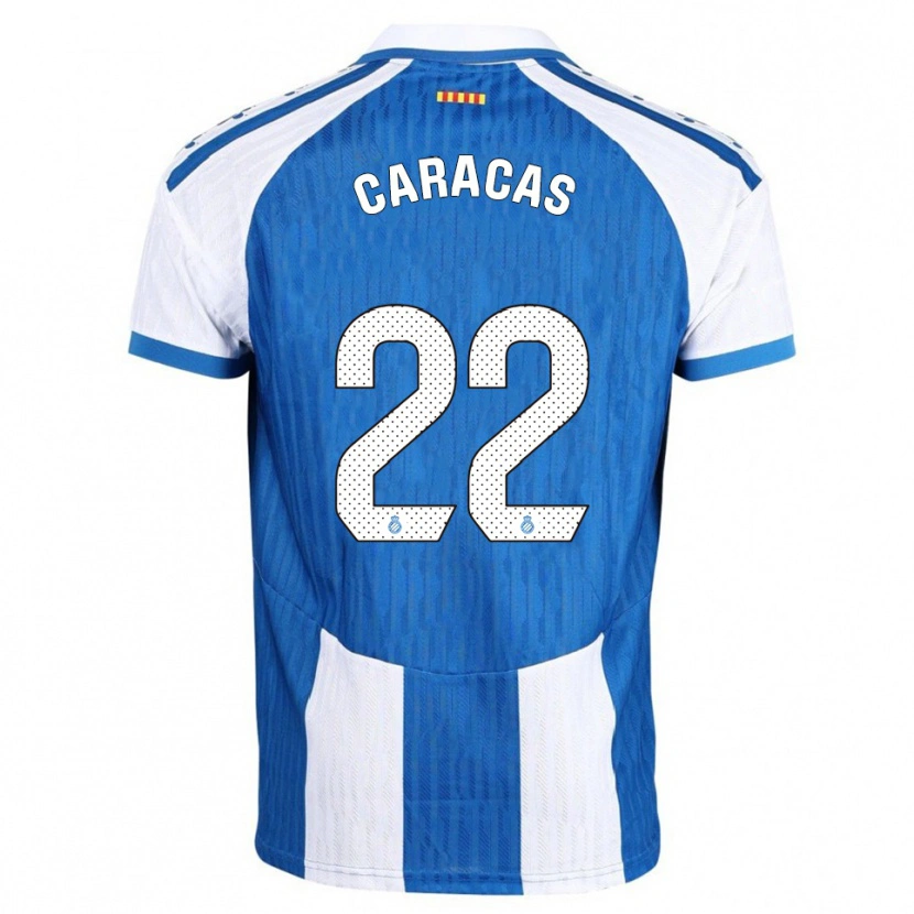 Danxen Kvinder Daniela Caracas González #22 Blå Hvid Hjemmebane Spillertrøjer 2025/26 Trøje T-Shirt
