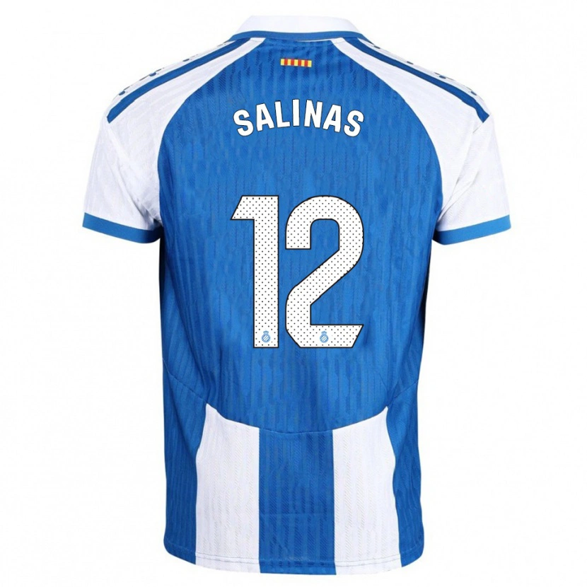 Danxen Kvinder José Salinas #12 Blå Hvid Hjemmebane Spillertrøjer 2025/26 Trøje T-Shirt