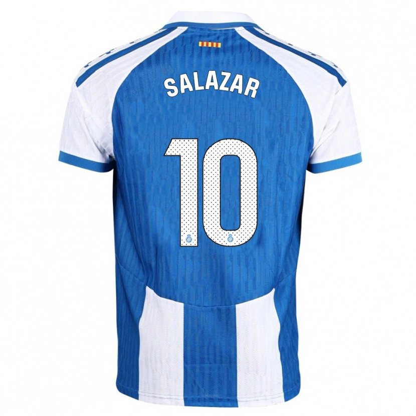 Danxen Kvinder Leo Salazar #10 Blå Hvid Hjemmebane Spillertrøjer 2025/26 Trøje T-Shirt