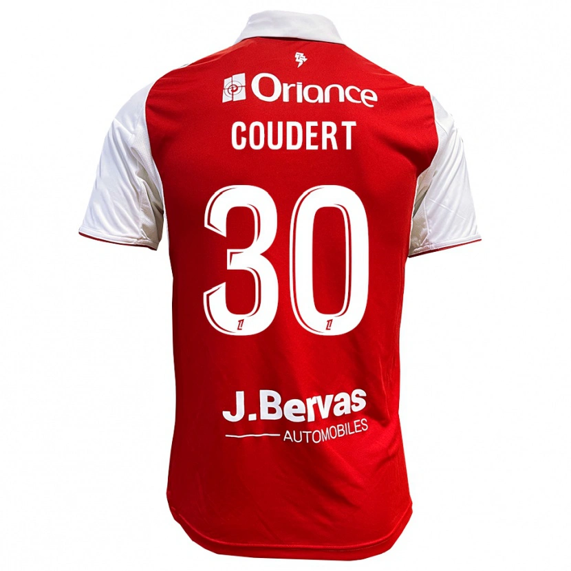 Danxen Kvinder Grégoire Coudert #30 Rød Hvid Hjemmebane Spillertrøjer 2025/26 Trøje T-Shirt