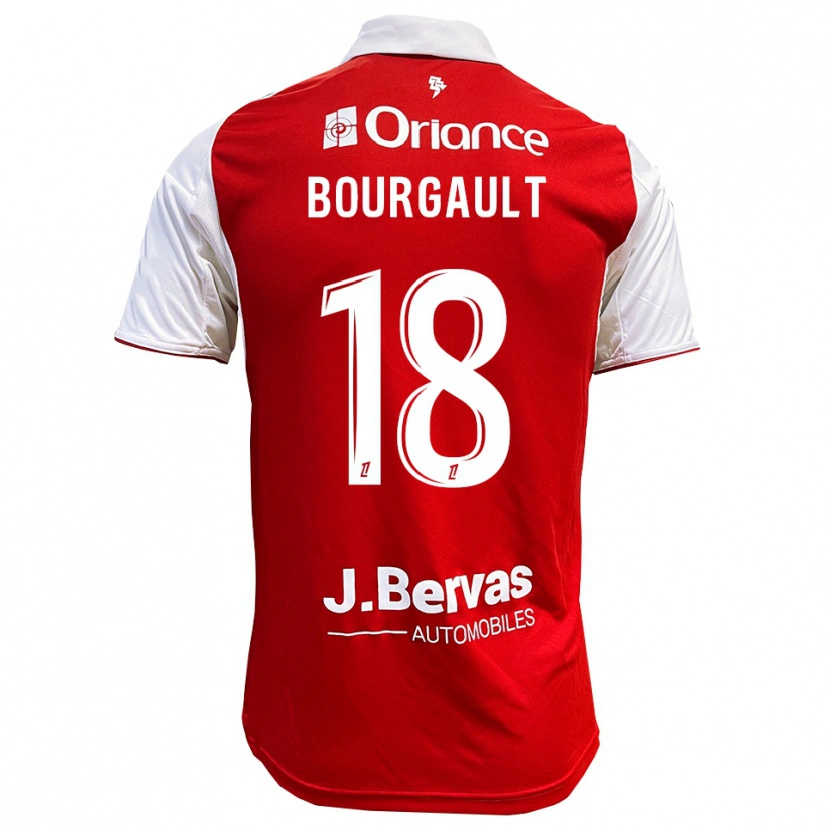 Danxen Kvinder Justin Bourgault #18 Rød Hvid Hjemmebane Spillertrøjer 2025/26 Trøje T-Shirt