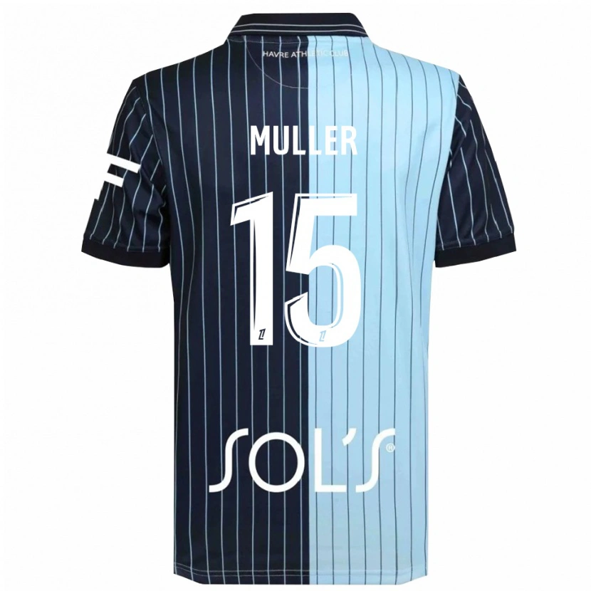 Danxen Kvinder Laura Muller #15 Navy Himmelblå Hjemmebane Spillertrøjer 2025/26 Trøje T-Shirt