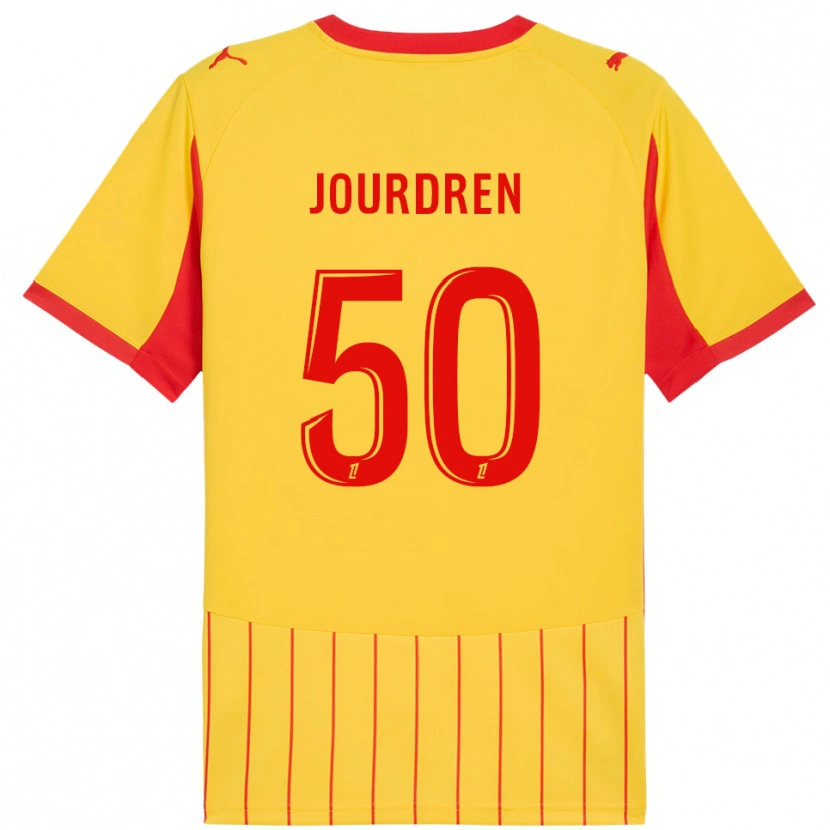 Danxen Kvinder Ilan Jourdren #50 Gul Rød Hjemmebane Spillertrøjer 2025/26 Trøje T-Shirt