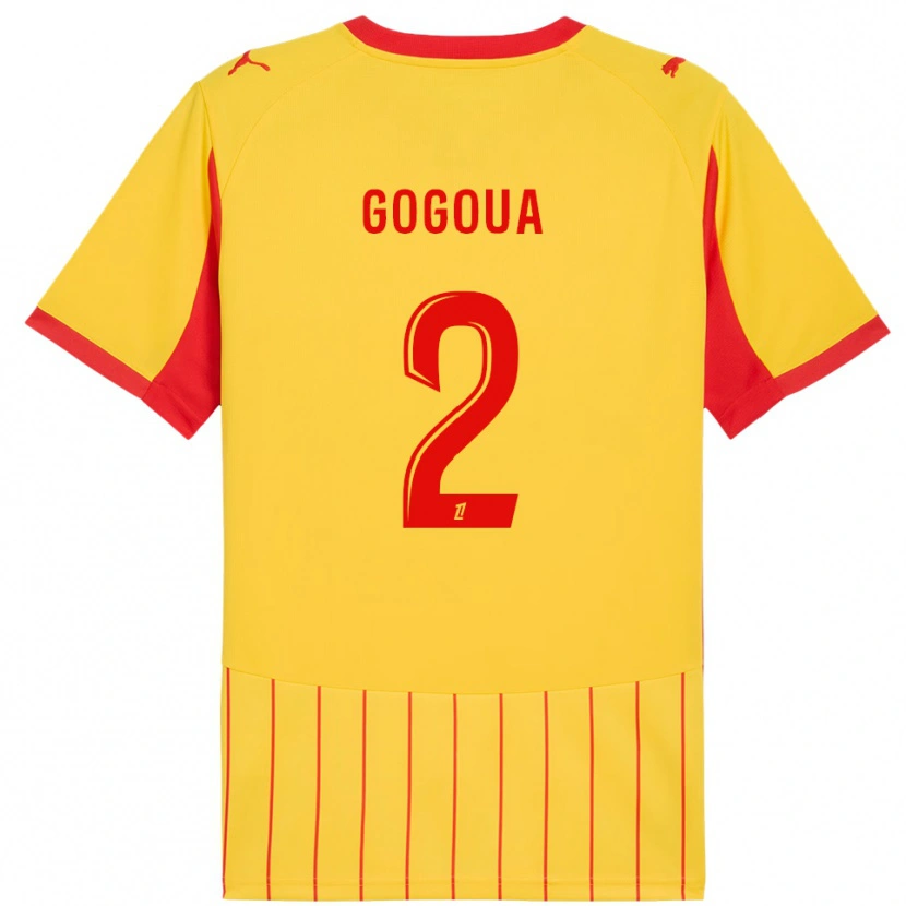 Danxen Kvinder Valentin Gogoua #2 Gul Rød Hjemmebane Spillertrøjer 2025/26 Trøje T-Shirt
