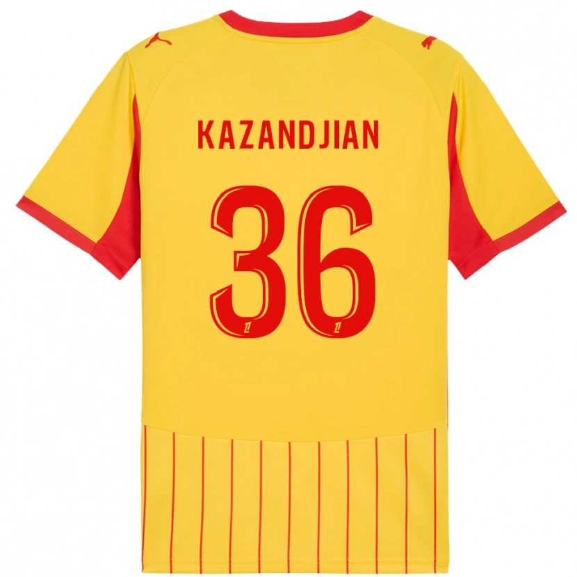 Danxen Kvinder Lara Kazandjian #36 Gul Rød Hjemmebane Spillertrøjer 2025/26 Trøje T-Shirt