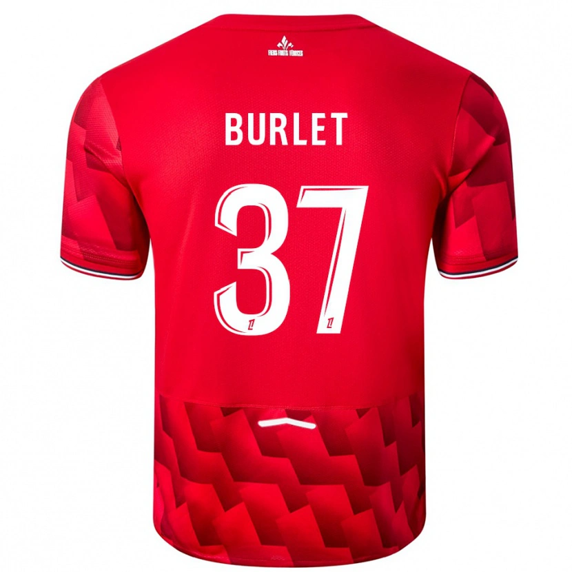 Danxen Kvinder Vincent Burlet #37 Rød Hvid Hjemmebane Spillertrøjer 2025/26 Trøje T-Shirt