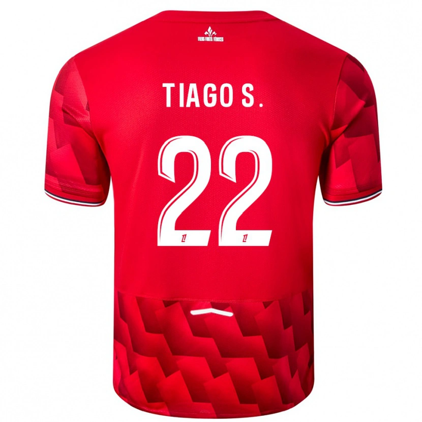 Danxen Kvinder Tiago Santos #22 Rød Hvid Hjemmebane Spillertrøjer 2025/26 Trøje T-Shirt