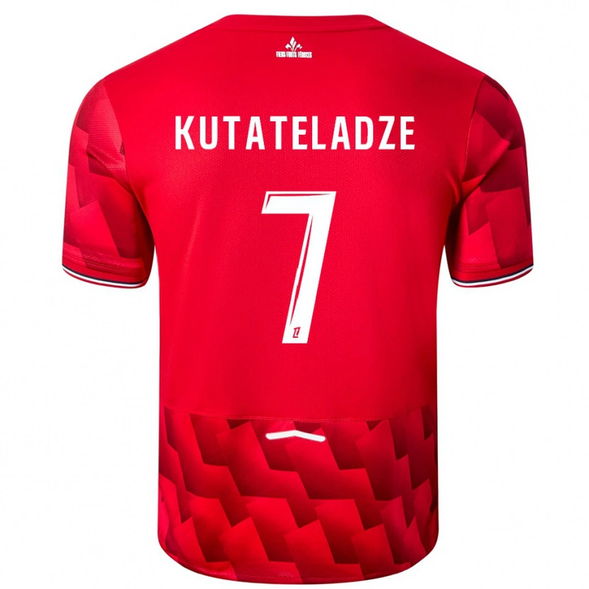 Danxen Kvinder Alexandre Kutateladze #7 Rød Hvid Hjemmebane Spillertrøjer 2025/26 Trøje T-Shirt