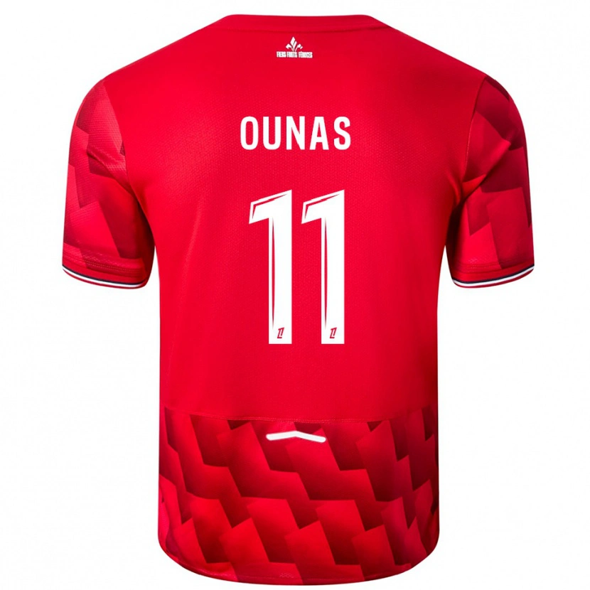 Danxen Kvinder Adam Ounas #11 Rød Hvid Hjemmebane Spillertrøjer 2025/26 Trøje T-Shirt