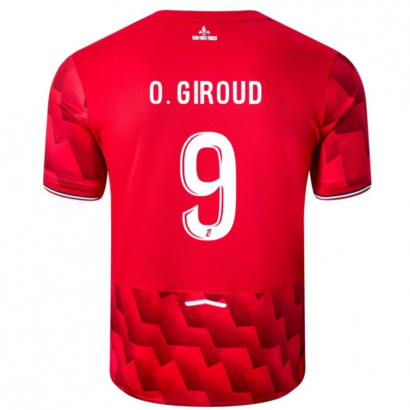 Danxen Kvinder Olivier Giroud #9 Rød Hvid Hjemmebane Spillertrøjer 2025/26 Trøje T-Shirt